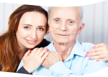 happy caregiver width elderly
