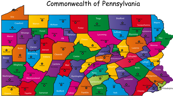 map 0f Pennsylvania 